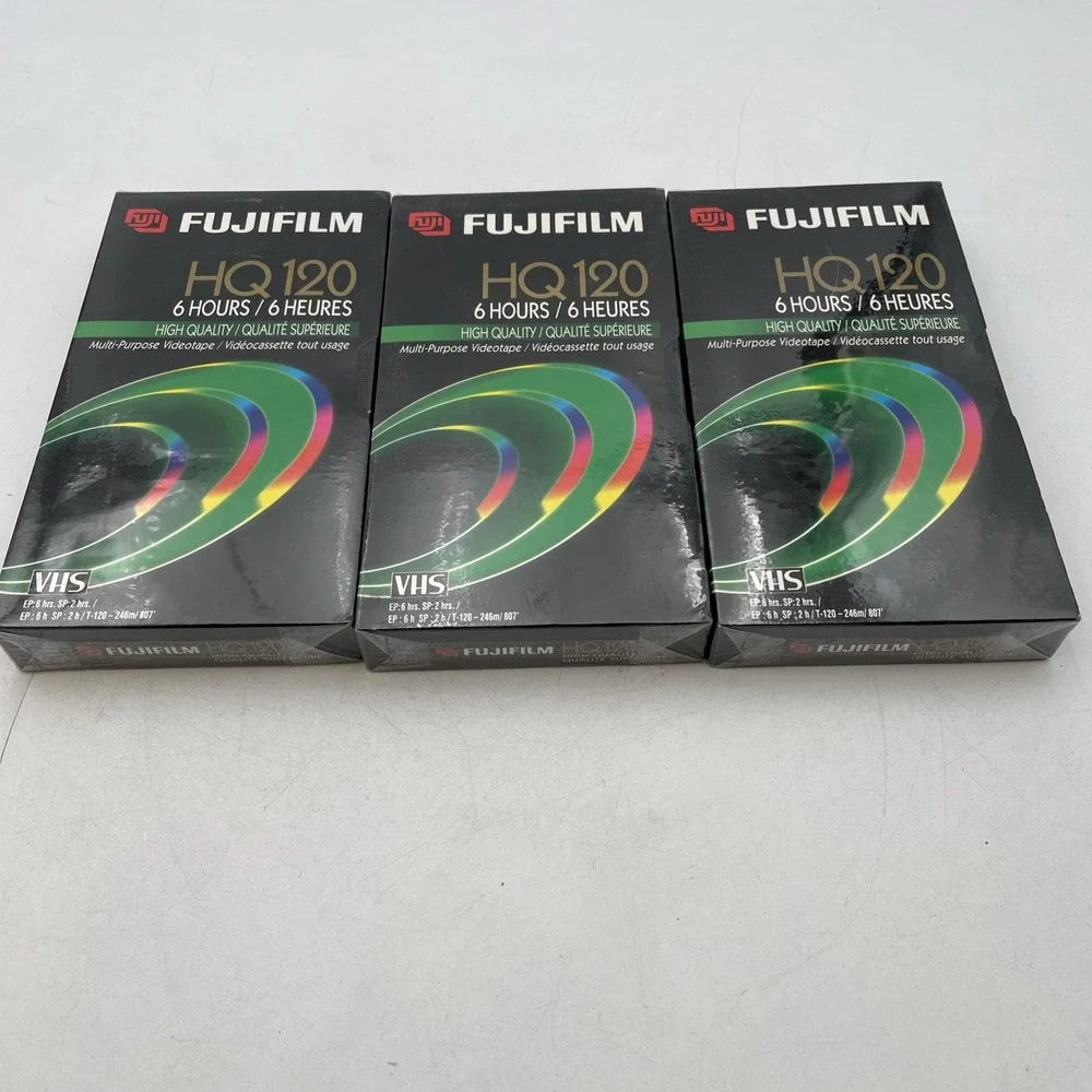 FujiFilm HQ 120 6 Hours Blank VHS Tapes Video Cassettes Brand New Sealed LOT 3